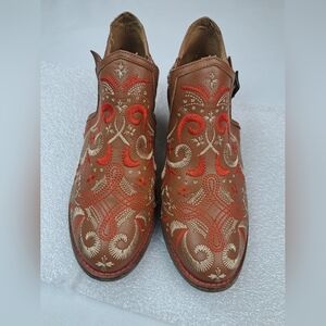 Kelsi Dagger Brooklyn Women's Kline Ankle Embroidered Boots Size 8